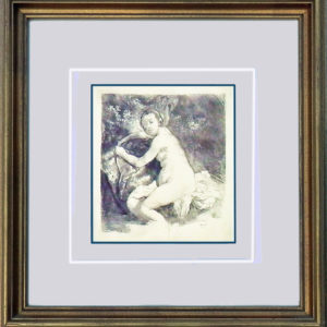 DIANA AT THE BATH by Amand-Durand is an engraving (After Rembrandt). The image size is 8″ X 10″. Rembrandt Bartsch catalog number is B 201.