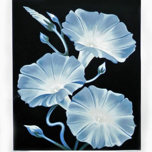 MORNING GLORIES by Lowell Nesbitt is a pencil signed and numbered serigraph. The image size is 38" X 30" plus full margins and the edition size is 175.