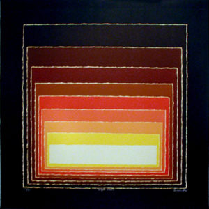 NIGHT VISIONS by Arthur Secunda (1927 – 2022) is a serigraph published in 1978. The image size is 24 1/2" X 25" plus full margins. The edition size is 200.