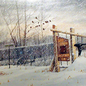 DEC. 15th '96 BIG SNOW AT HUTCH by Les Kouba is a print published in 1997 in an edition of 3000. The image size is 12 1/2″ X 16 3/4″ plus full margins.