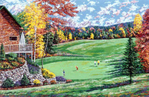 AUTUMN FOURSOME is a 21 color serigraph by Ray Byram. The image size is 24" X 36" plus full margins. The edition size is 297 plus Artist's Proofs.