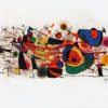 CERAMIQUES by Joan Miro is a lithograph with an image and sheet size of 21 1/2″ X 30″ with a printed signature.