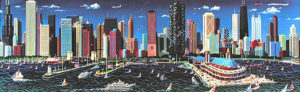CHICAGO PANORAMA - Serigraph by Alexander Chen