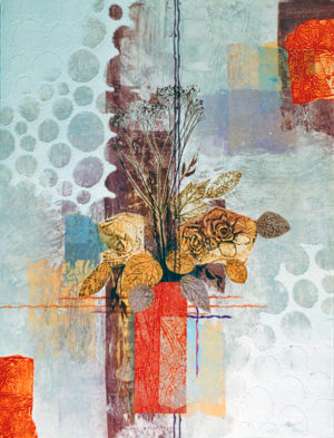 FLEURS I by Mikulas Kravjansky is an intaglio etching on hand made paper and a unique work 1/1. The size of each panel is 40″ X 30”.