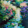 FLOWERING BANK & WATERLILIES by Mark King is a serigraph with an image size of 29 1/2″ X 24″ plus full margins. The edition size is CXLV and the year of publication was 1982.