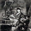 JAN UTENBOGAERT, THE GOLD WEIGHER - Engraving BY AMAND-DURAND (after Rembrandt). The approximate image size is 10" X 8" (25 cm X 20 cm).