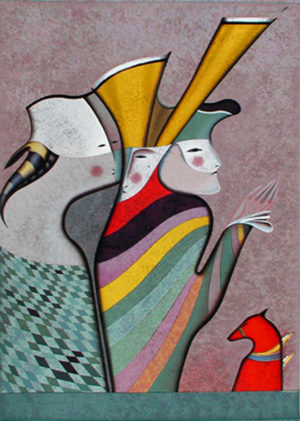 MASQUERADE IN ST. PETERSBURG" is an 80 color serigraph on heavy Coventry rag paper. The image size is 33" X 25". The edition on paper is 130 + 25 E.A. + 10 P.P. There is also a smaller edition on canvas of 75 + 15 + 10 respectively.