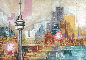 METROPOLIS (TORONTO) by Mikulas Kravjansky is a rare print of extraordinary beauty and quality. The size of the image and sheet is 31" X 47". The edition size is only 75.