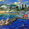 SANTA MONICA PIER is a serigraph by Alexander Chen. The image size is 11 1/2″ X 17 1/2″ plus margins. This print is an Artist’s Proof.