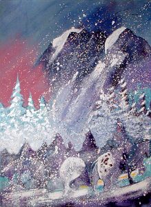 STORM ON THUNDER MOUNTAIN by Earl Biss is serigraph. The image and sheet size is 31" X 23". The edition size is 300. It was published in 1998. 
