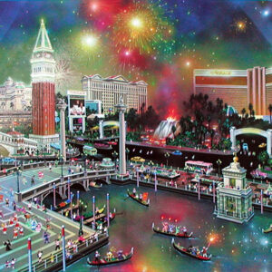 A Grand View by Alexander Chen is a serigraph and mixed media print. The image size is 11 1/2" X 17 1/2" plus margins. The edition is 2250.