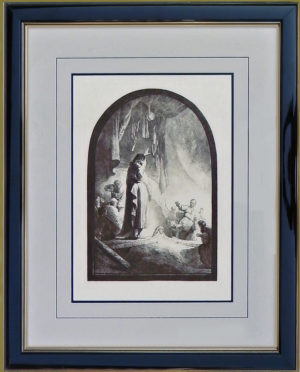 THE RAISING OF LAZARUS by Amand-Durand is an engraving (After Rembrandt). The image size is 15″ X 11″. Rembrandt catalog Bartsch number is B 73.