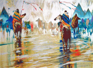 THIS WAY by B.C. Nowlin.is an original serigraph with an image and sheet size of 28” X 38” and the edition size is 240.