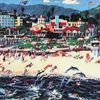 WEEKEND IN LAGUNA is a serigraph by Alexander Chen. The image size is 11” X 36″ plus margins. The edition size is 695.