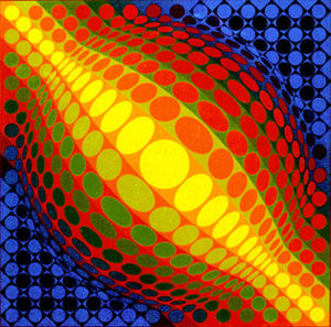 ENIGMAS by Victor Vasarely is a Framed serigraph published in 1974 in Paris by Galerie Denise René. The image size is 20" X 20" plus full margins. The size of the edition is 200.