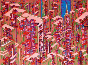 CITY 366 by Risaburo Kimura is a serigraph with an image size of 25” X 19” plus full margins. The size of the  edition is 300.