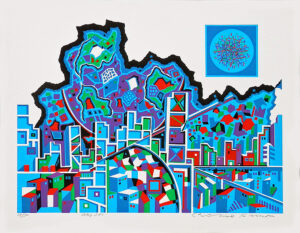 CITY 370 by Risaburo Kimura is a serigraph with an image size of 25” X 19” plus full margins. The size of the  edition is 300.
