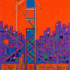 CITY 371 by Risaburo Kimura is a serigraph with an image size of 25” X 19” plus full margins. The size of the   edition is 300.