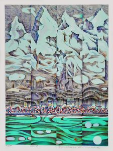 GENEVA by Risaburo Kimura is a mixed media print with an image size of 28″ X 20″ plus margins. The edition is 250 numbered plus 20 Artist’s Proofs.