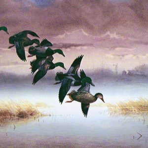 BACK OF THE OL' FARM by Les Kouba is a print that was published in 1985 in an edition of 2000. The image size is 15″ X 22 1/2″ plus full margins. It is pencil signed and numbered by the artist.