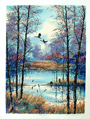 MEADOW POND by Steve Bloom is a serigraph with an image size of 36″ X 26″, plus full margins, in an edition of 275.