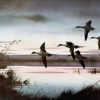PINTAILS TO REST by Les Kouba is a beautiful print published in 1988 an edition of 2000. The image size is 12 1/2" X 19 1/2"  plus full margins.
