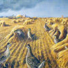 SHARPTAILS AT HARVEST TIME by Les Kouba is rare print with an image size of 15” X 23” plus full margins in an edition of 2000.
