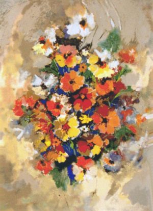 BOUQUET by Mougin Nichols is a beautiful serigraph. The size of the image is 35″ X 25″ plus full margins. The edition size is 300.