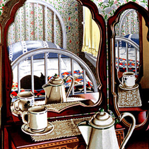 GUEST ROOM by Nancy Hagin is an original serigraph with an image size of 32” X 22” plus full margins published in an edition of CL (150).