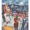 “FIDDLER ON THE ROOF” is a beautiful lithograph by Marc Chagall. The image size is 27″ X 22″ plus full margins. This print was published with a printed facsimile signature in an edition of CCC.