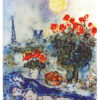 NOTRE DAME ET LA EIFFEL by Marc Chagall is a lithograph . The image size is 22″ X 18 1/2. This print has a printed facsimile signature in an edition of CCC.