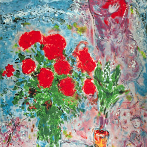 RED BOUQUET by Marc Chagall is an offset lithograph. The image size is 27″ X 22″ plus full margins.