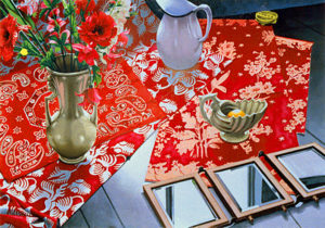 THREE RED CLOTHES by Nancy Hagin is an original serigraph with an image size of 22” X 32” plus full margins published in an edition of CL (150).