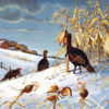 WILD TURKEY FEEDIN' by Les Kouba is a print published in an edition of 5000 with an image size of 7 7/8 X 11 3/4″ plus full margins.