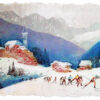SETTING THE PACE by Mikulas Kravjansky consists of three intaglio prints on hand made paper on World Cup Nordic Skiing. The image and sheet size of each is 30" X 22”. They are offered and listed individually as well as the site of three.