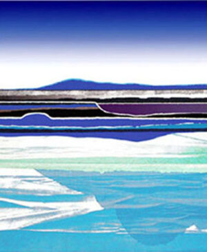 REFLECTIONS ON ICE by Arthur Secunda is a serigraph from the ‘Glacial Series’ published in 2001. The image size is 21 1/4" X 17  3/4" plus full margins.