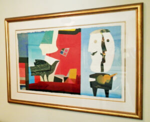 Sonata for a Bird is a framed aquatint by Max Papart